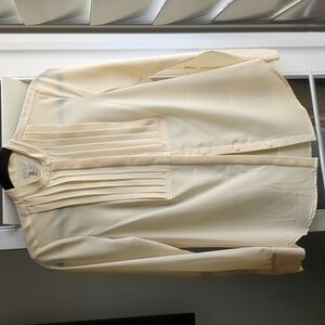 J. Crew cream sheer long sleeve blouse